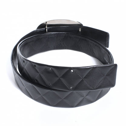 Chanel Lambskin Quilted CC Belt 80 32 Black 4 of 5