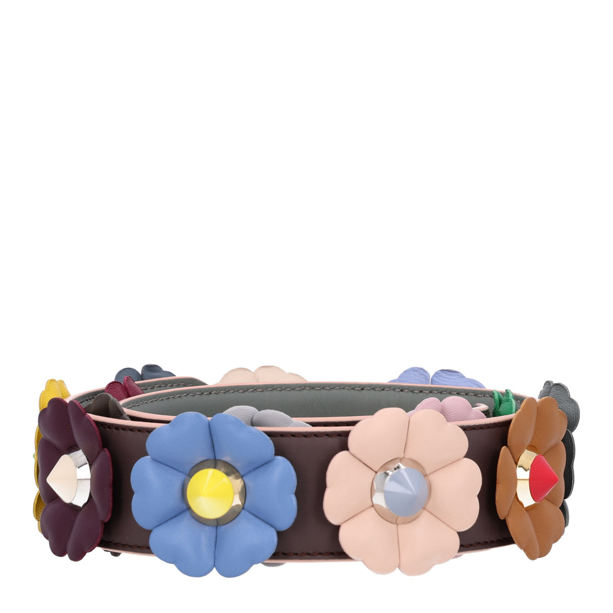 Fendi Vitello Dolce Flowerland Studded Strap You Moresco Malachite 2 of 5