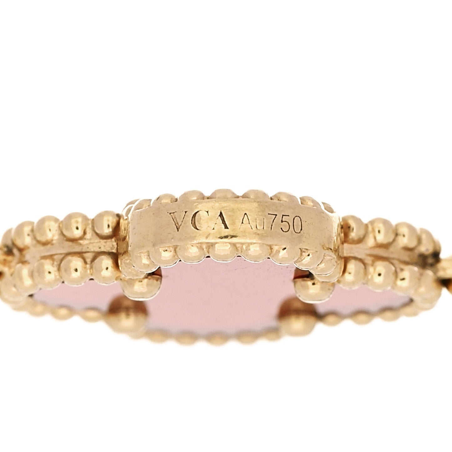 18K Yellow Gold Carnelian 5 Motifs Vintage Alhambra Bracelet