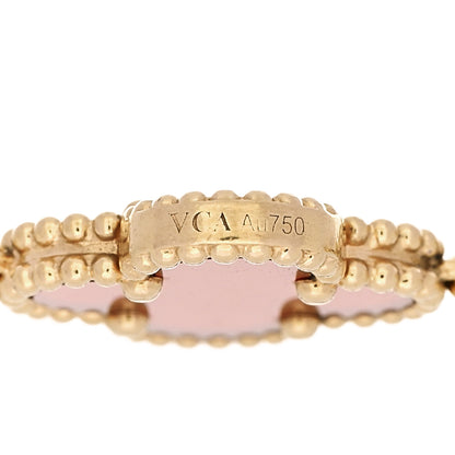 Van Cleef & Arpels 18K Yellow Gold Carnelian 5 Motifs Vintage Alhambra Bracelet 3 of 5