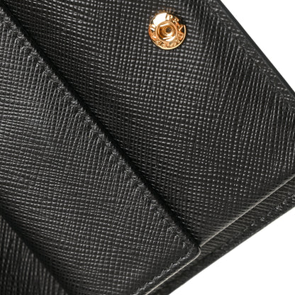Prada Saffiano Lipstick Print Bi-Fold Wallet Black 10 of 12