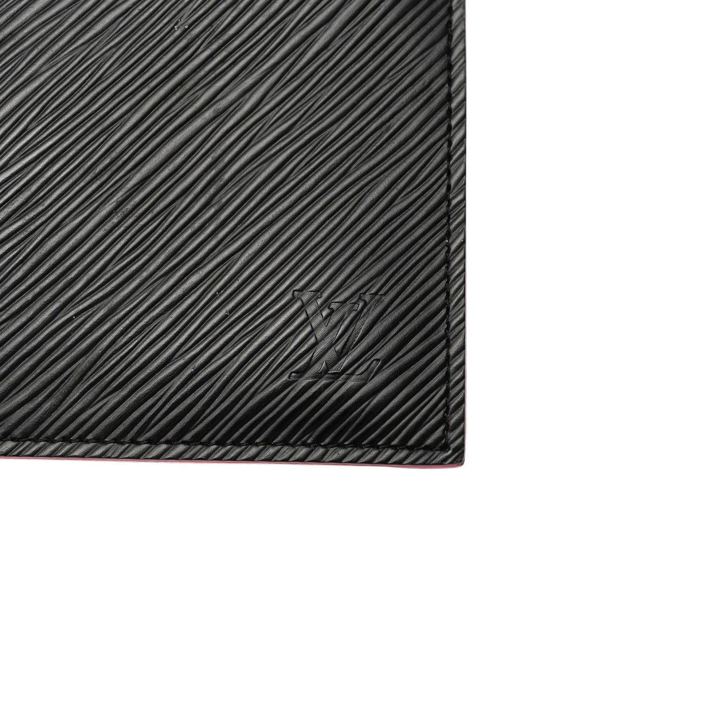 Epi Felicie Chain Wallet Zippered Insert Black Hot Pink