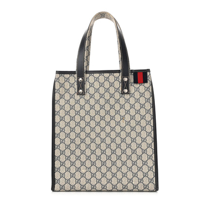 Gucci GG Plus Monogram Small Signature Web Loop Vertical Tote Navy 1 of 16