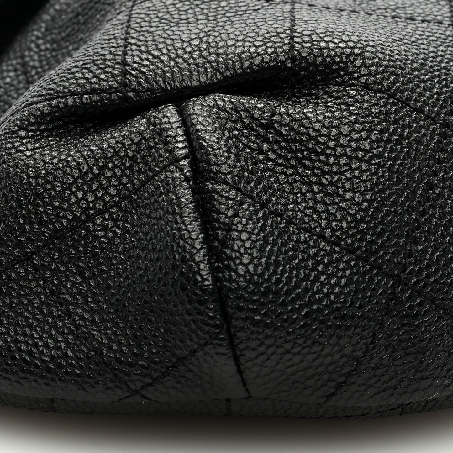 Caviar Stitched Banane Waist Bag Fanny Pack Black