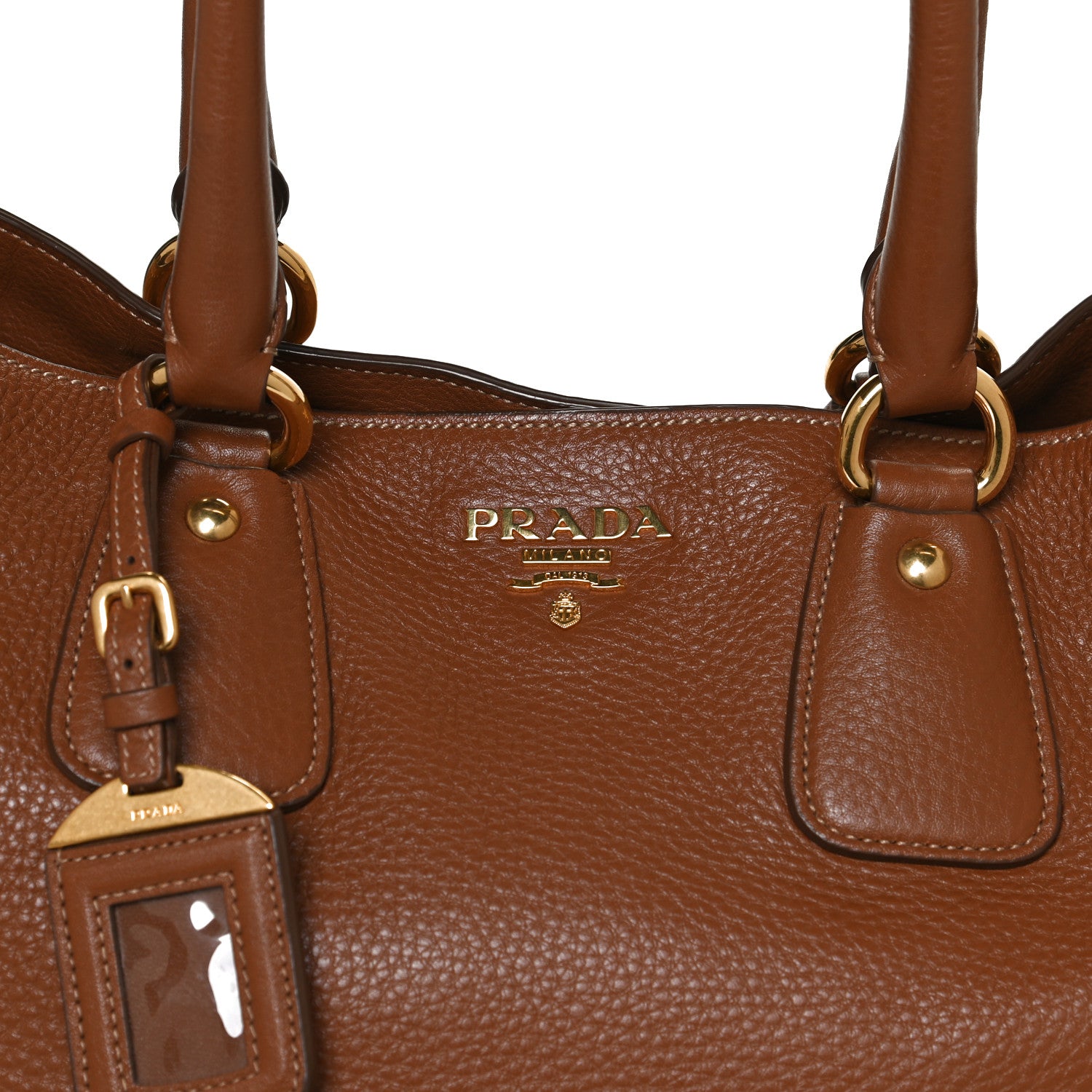 Prada Vitello Daino Tote Brown 10 of 12