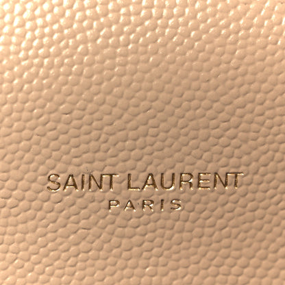 Saint Laurent Grain De Poudre Textured Mixed Matelasse Medium Triquilt Monogram Satchel Dark Latte 7 of 12