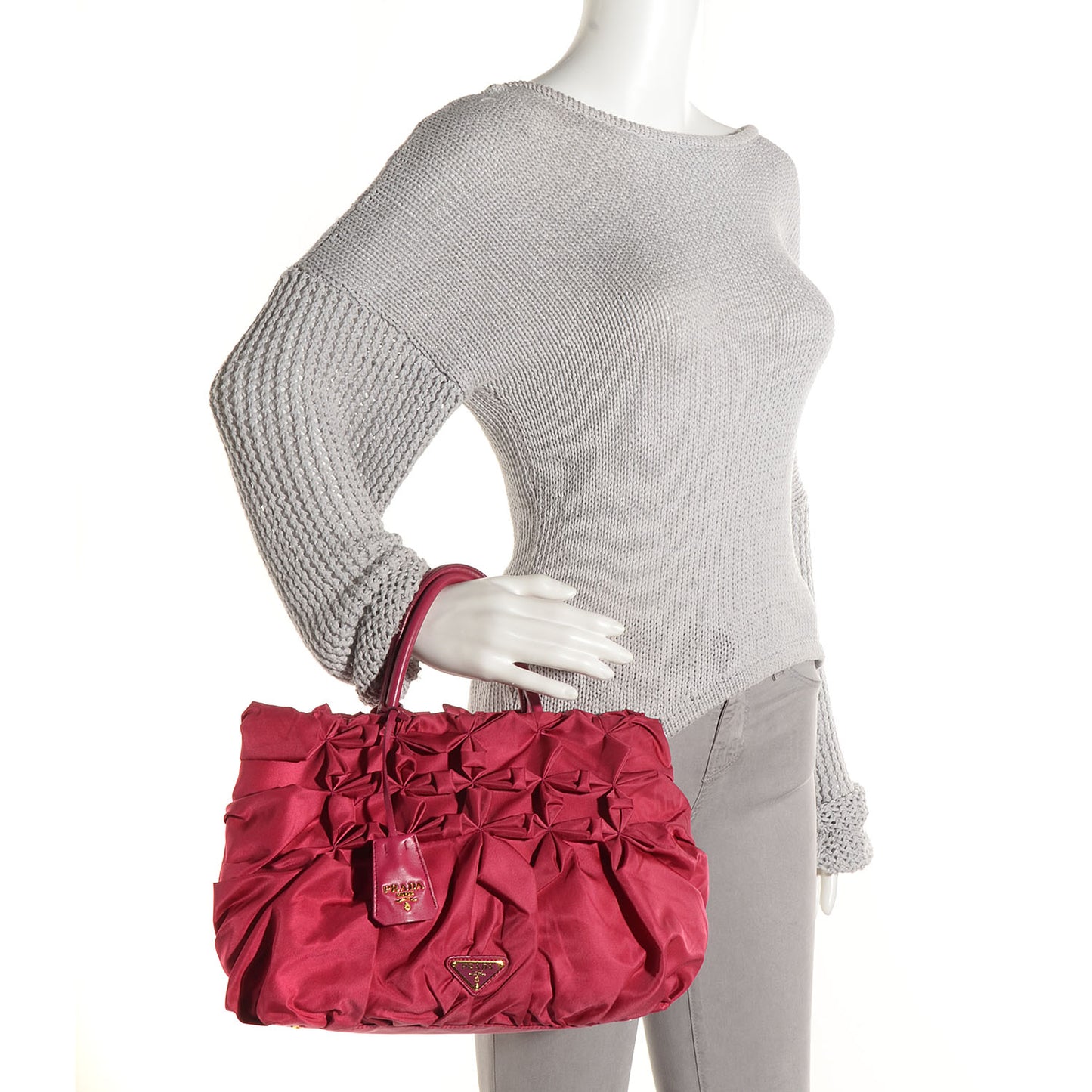 Tessuto Nylon Origami Pleated Handbag Ibisco