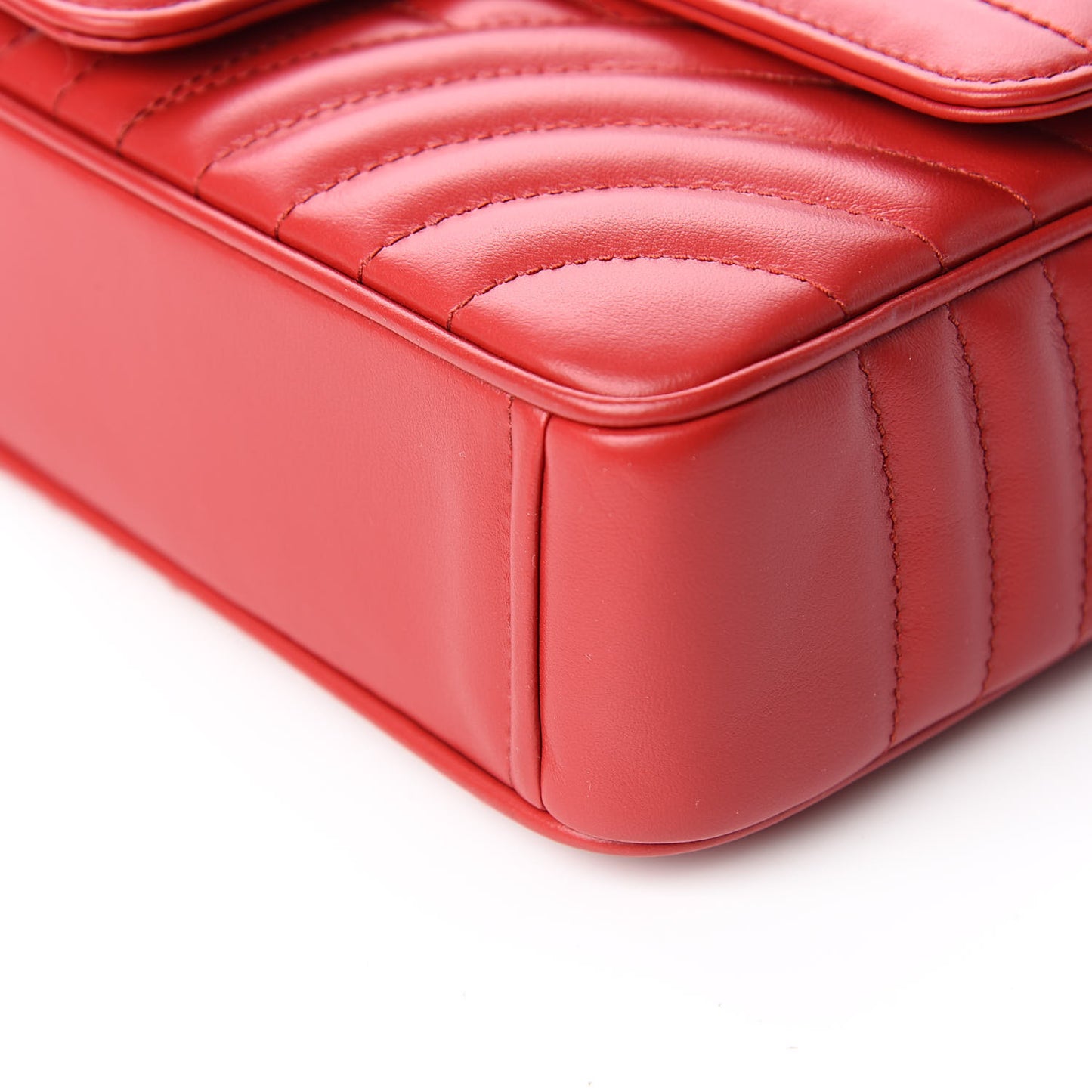 Soft Calfskin Impunture Diagramme Medium Chain Flap Shoulder Bag Fuoco