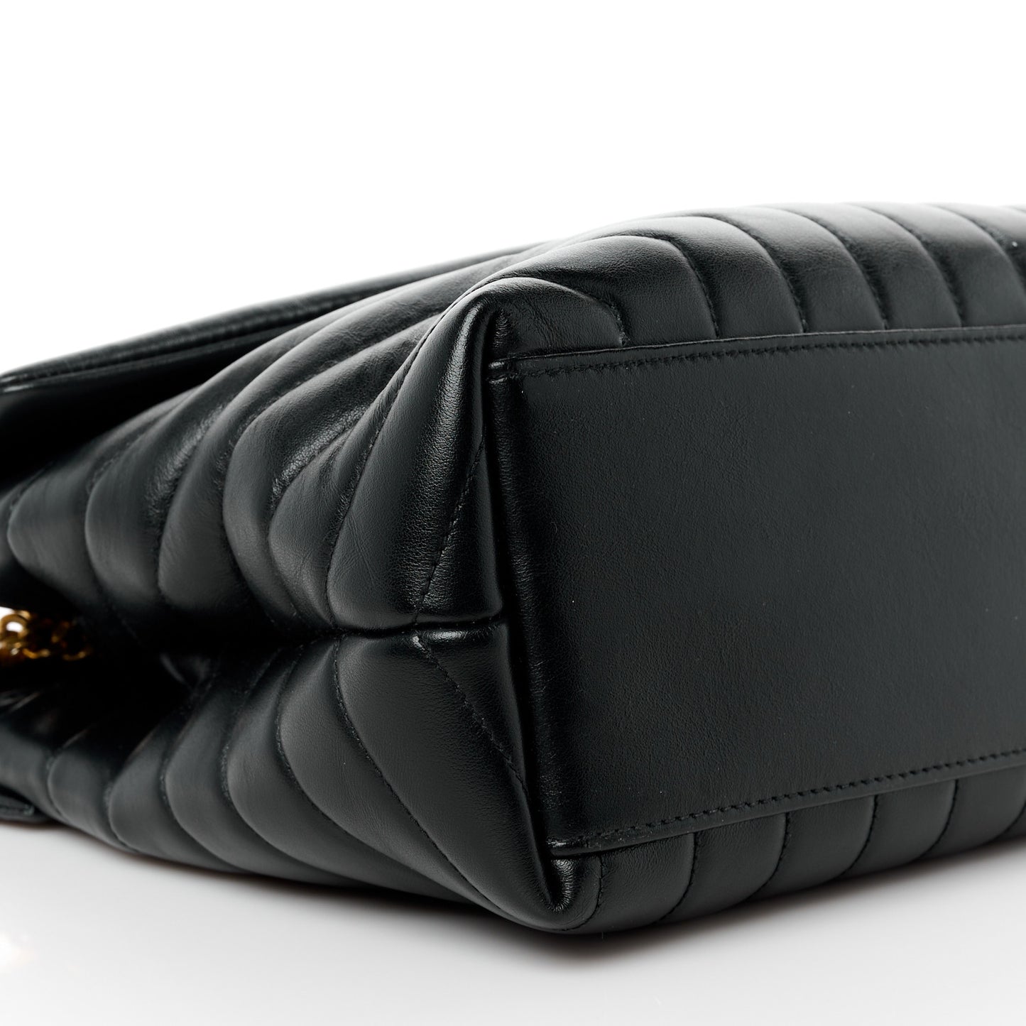 Calfskin Y Quilted Monogram Medium Loulou Chain Satchel Black