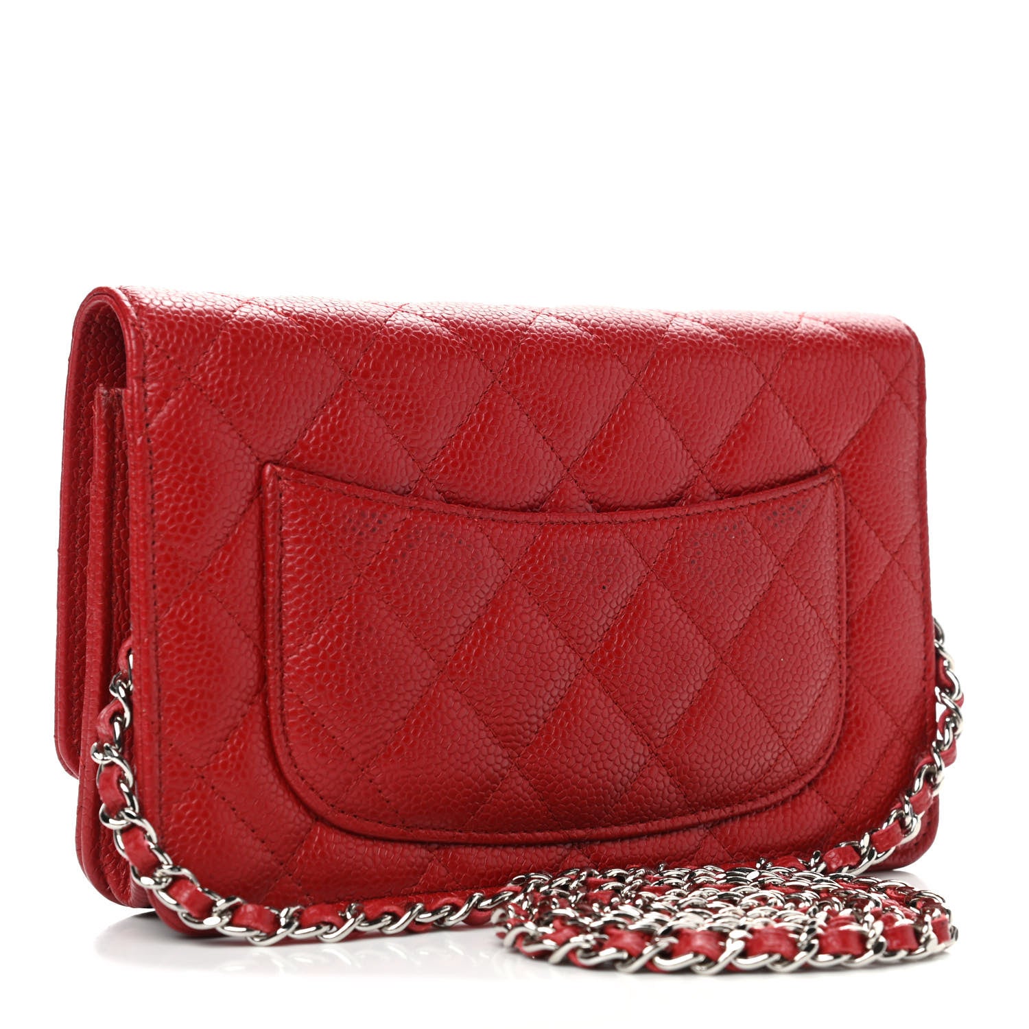 Chanel Caviar Quilted Wallet On Chain WOC Red 2 of 4