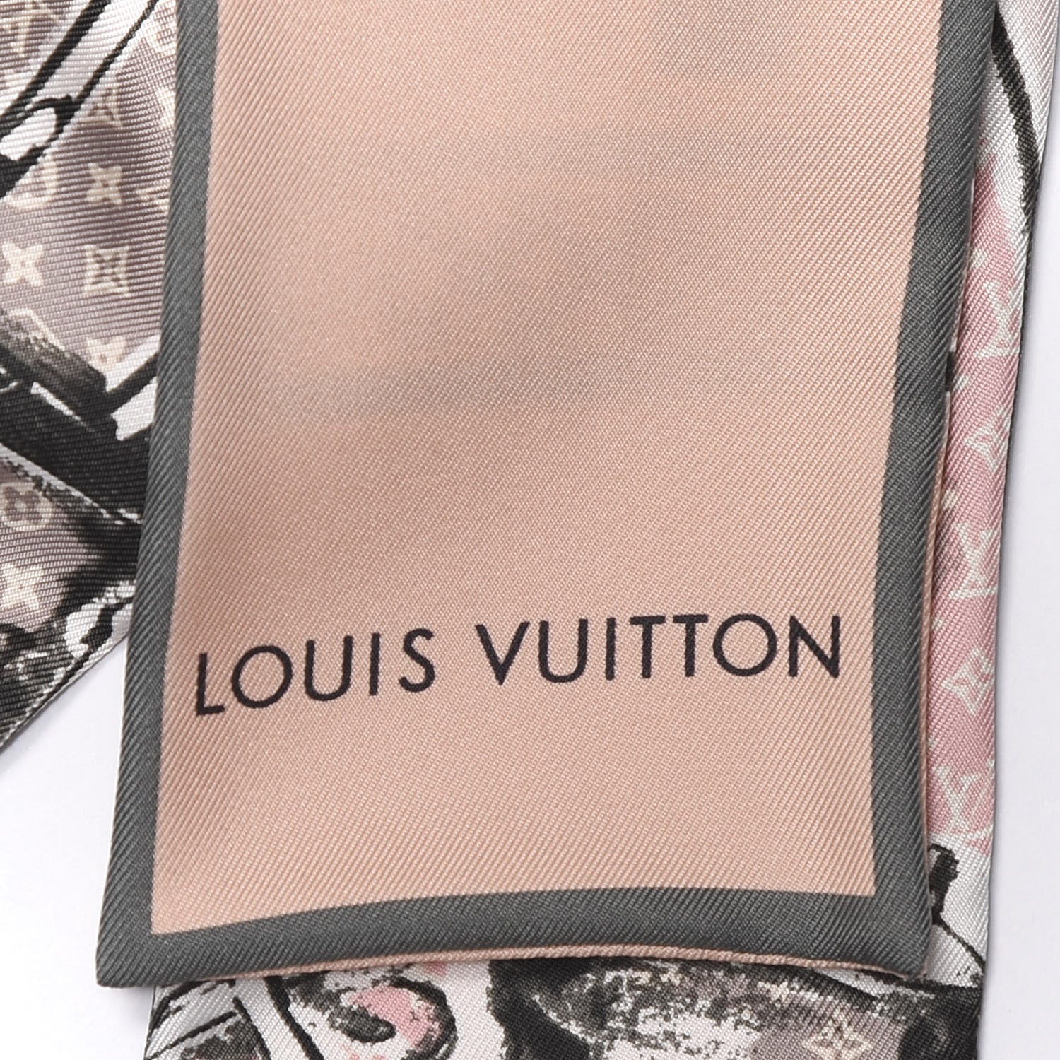 Louis Vuitton Silk Monogram Trunks Bandeau Rose Poudre 2 of 3