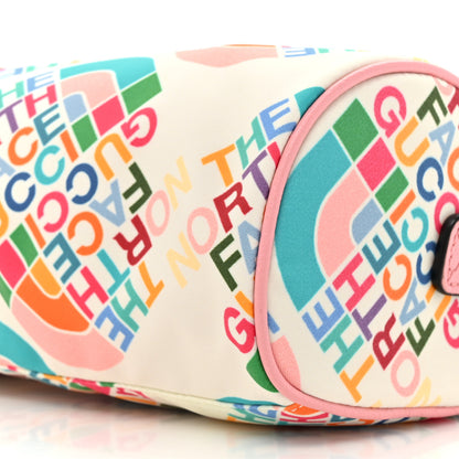 Gucci X THE NORTH FACE Econyl Nylon Barrel Shoulder Bag Ivory Turquoise Wild Rose 9 of 12