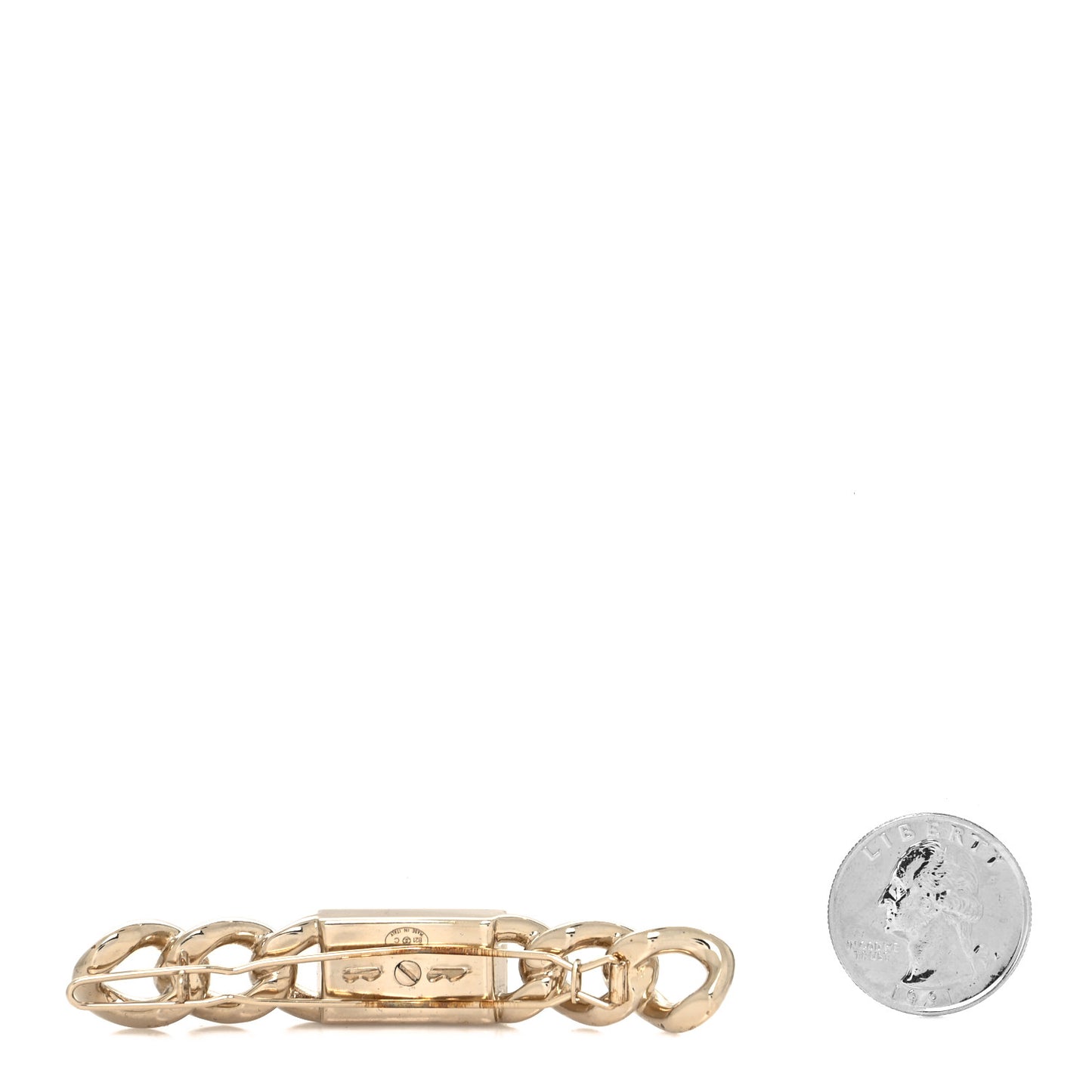 Crystal Chain CC Hair Clip Barrette Gold