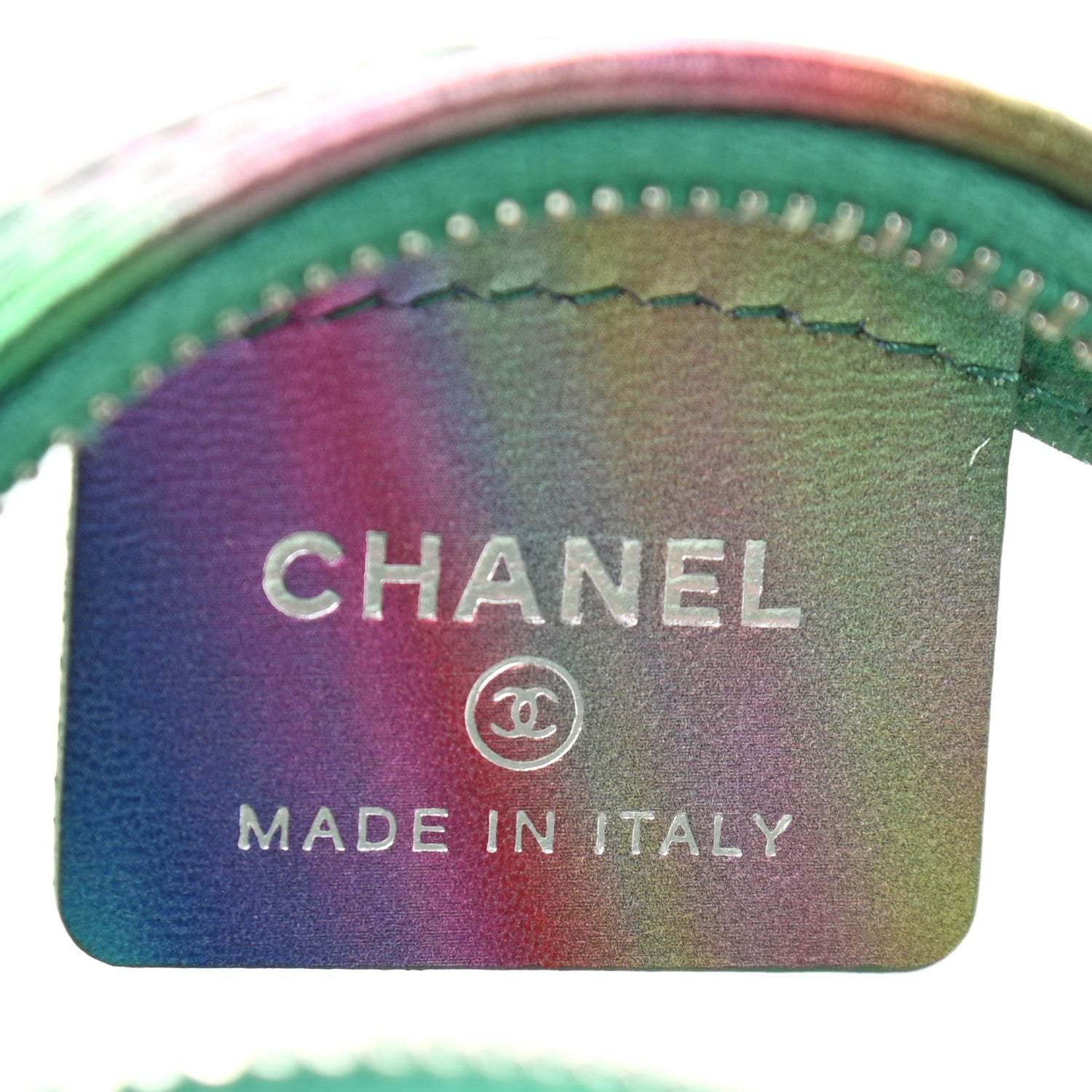 Chanel PVC Calfskin Lambskin Quilted Round Filigree Clutch With Chain Green 6 of 10