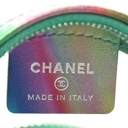 Chanel PVC Calfskin Lambskin Quilted Round Filigree Clutch With Chain Green 6 of 10