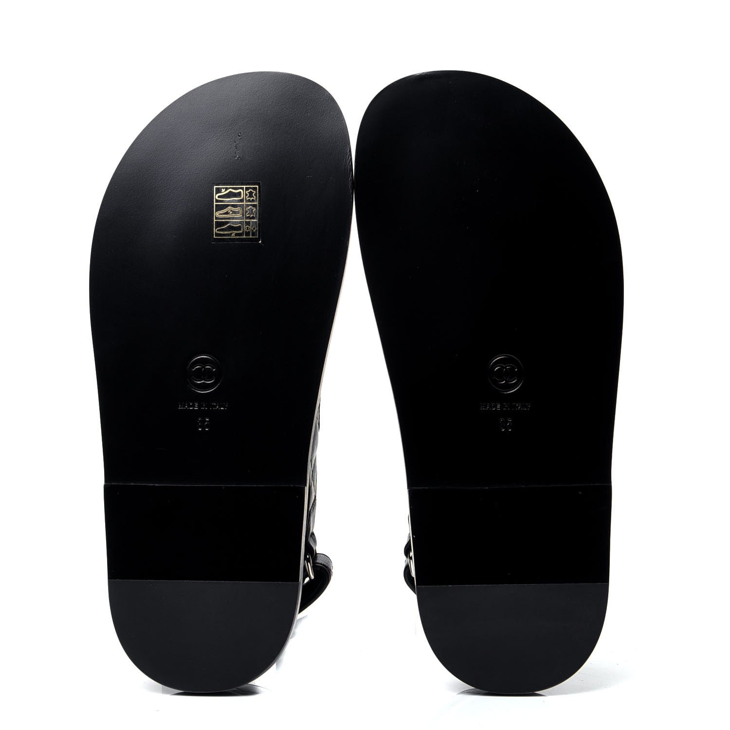 Chanel Lambskin Velcro Dad Sandals 35 Black 7 of 10