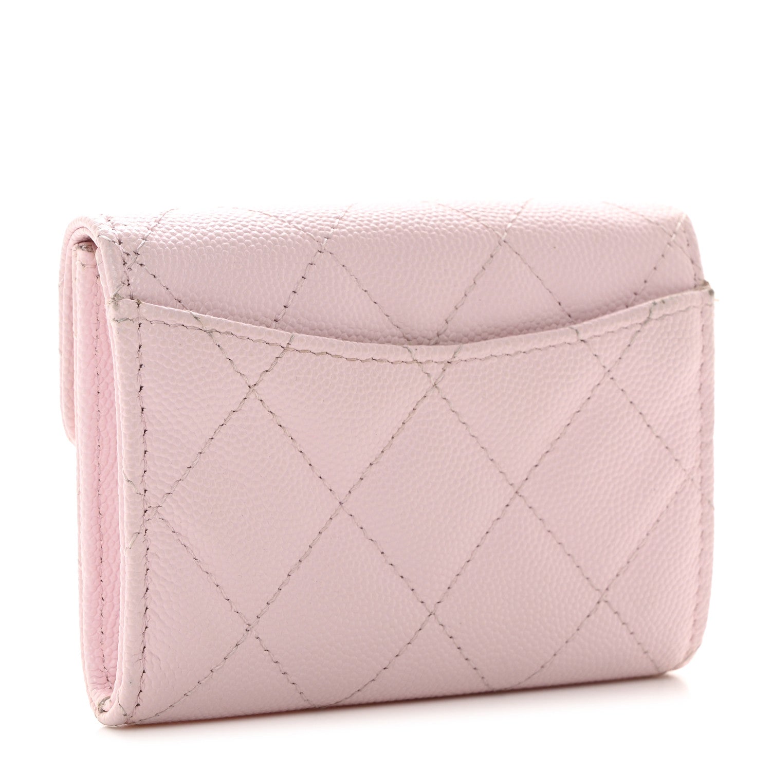Chanel Caviar Quilted Flap Card Holder Wallet Light Pink 3 of 10