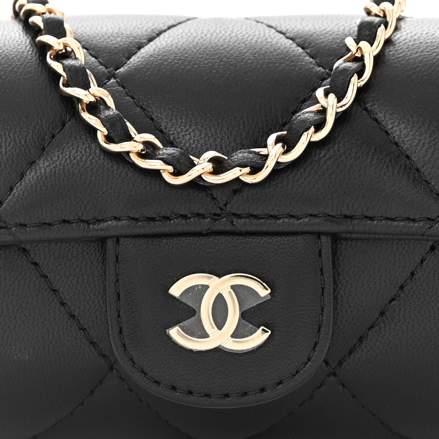 Chanel Lambskin Quilted Box Of Secrets Card Holder With Chain Black 8 of 11