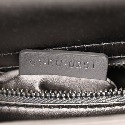 Christian Dior Satin Crystal Cannage Mini Lady Dior Gray 7 of 11