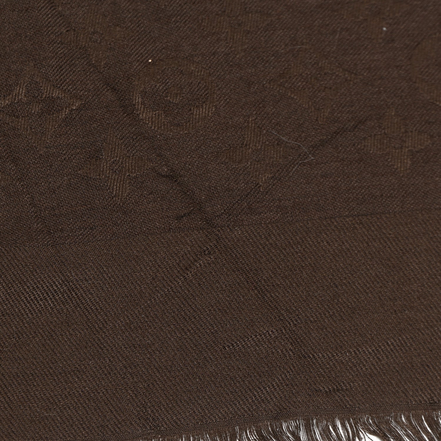 Louis Vuitton Silk Wool Monogram Shawl Brown 4 of 7