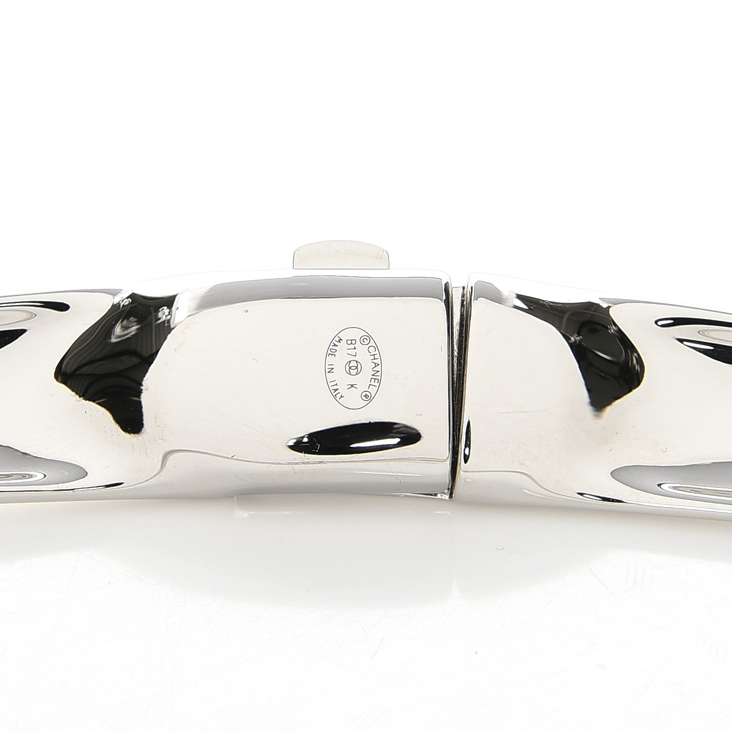 Chanel Metal CC Choker Necklace Silver 4 of 4