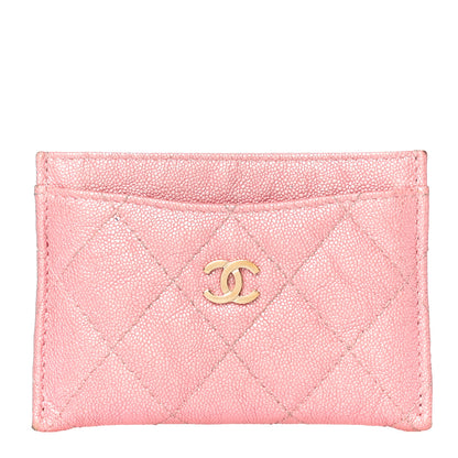 Chanel Iridescent Caviar Quilted Card Holder Pink 1 of 14