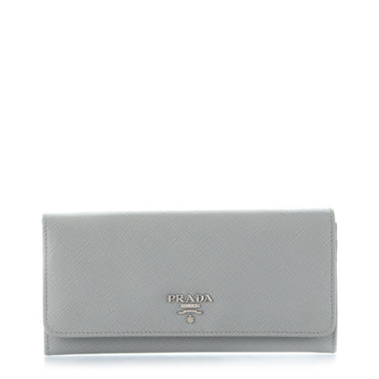 Prada Saffiano Colour Continental Flap Wallet Granito Acquamarina 1 of 8
