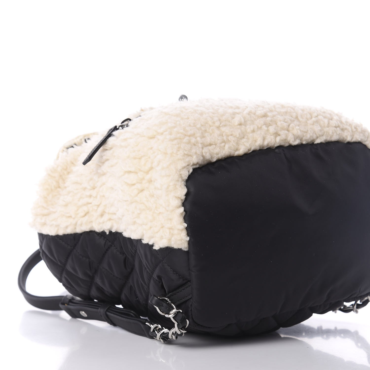 Chanel Wool Nylon Quilted Coco Neige Backpack Black Ecru 8 of 10