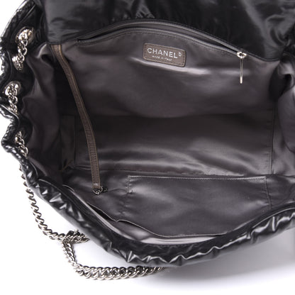 Chanel Vinyl Mohair Trimmed Accordion Arctic Polar Ice Flap Black 4 of 12