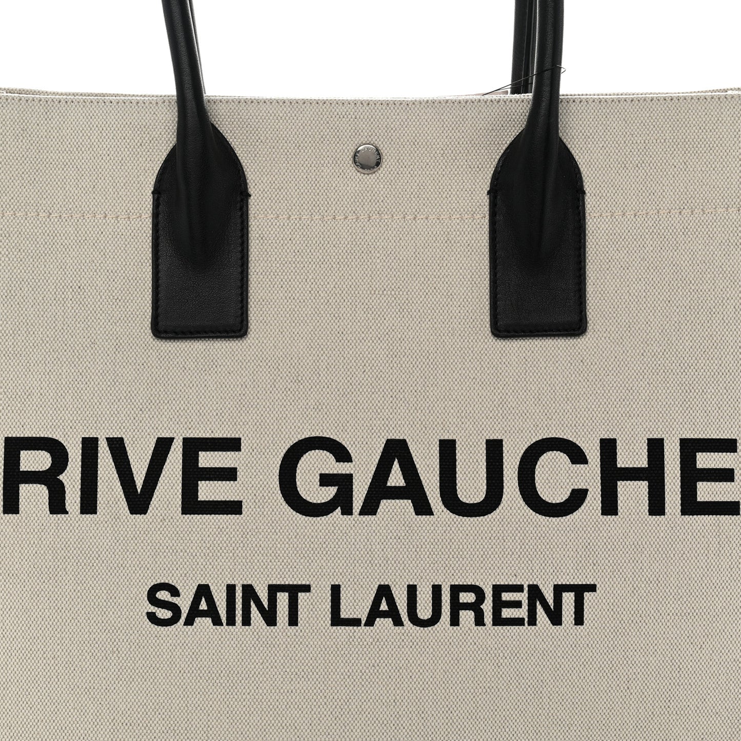 Linen Calfskin Rive Gauche Tote Optic White