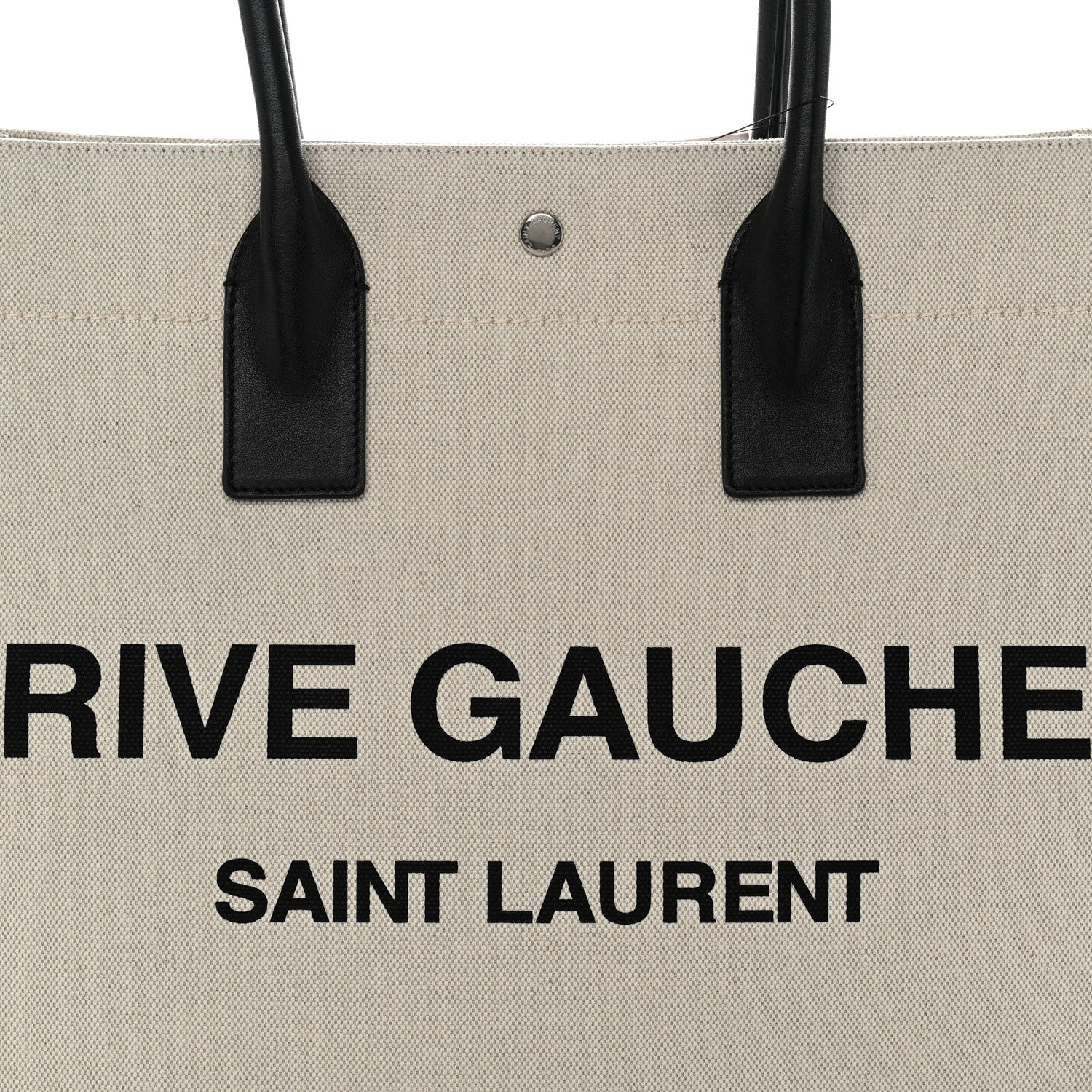 Saint Laurent Linen Calfskin Rive Gauche Tote Optic White 8 of 10