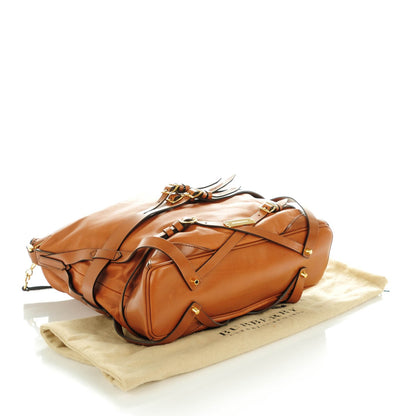 Burberry Soft Lambskin Bridle Calfskin Medium Gosford Hobo Tan 4 of 8