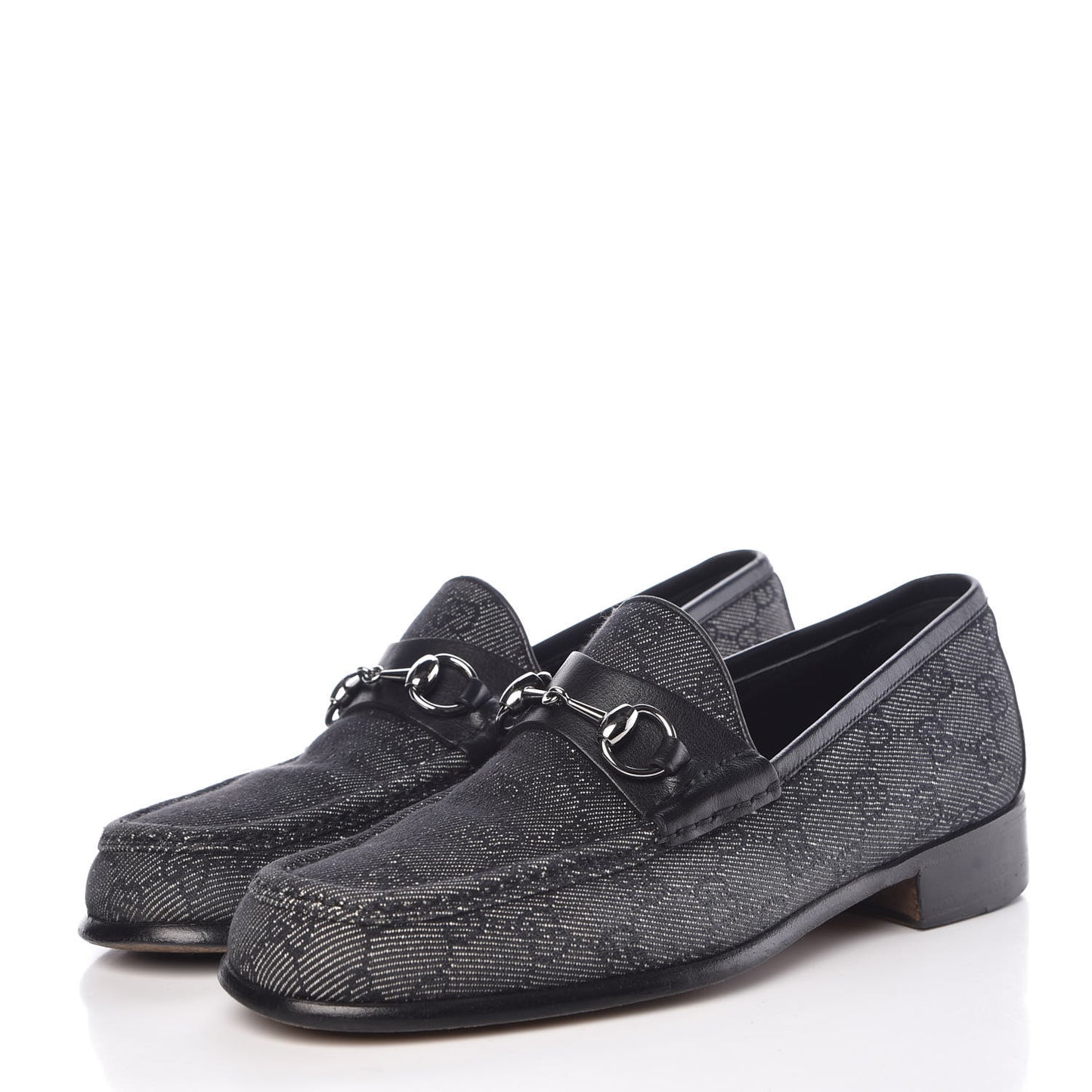 Monogram Calfskin Mens Horsebit Loafers 8.5 Navy