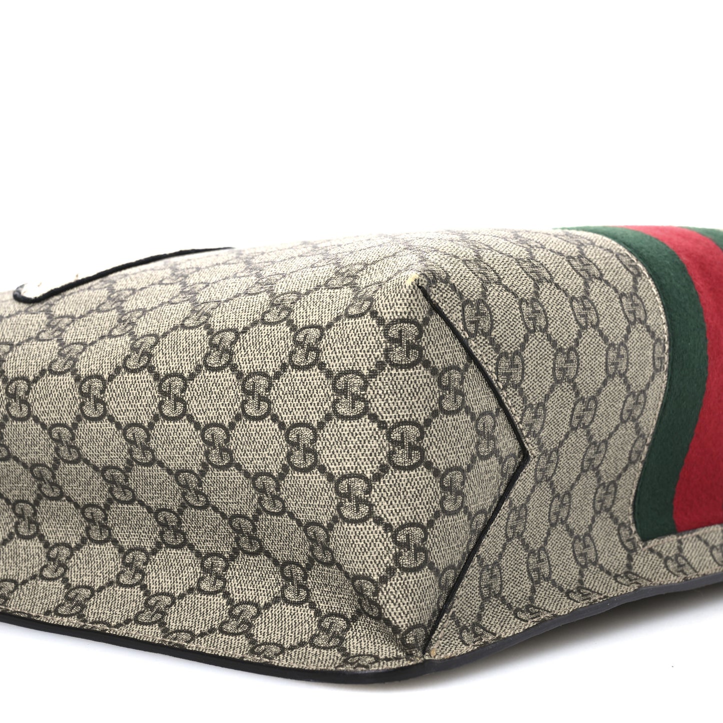 GG Supreme Monogram Web Animalier Bee Vertical Tote Brown