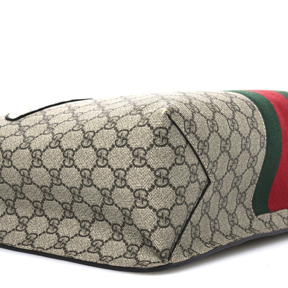 Gucci GG Supreme Monogram Web Animalier Bee Vertical Tote Brown 9 of 10