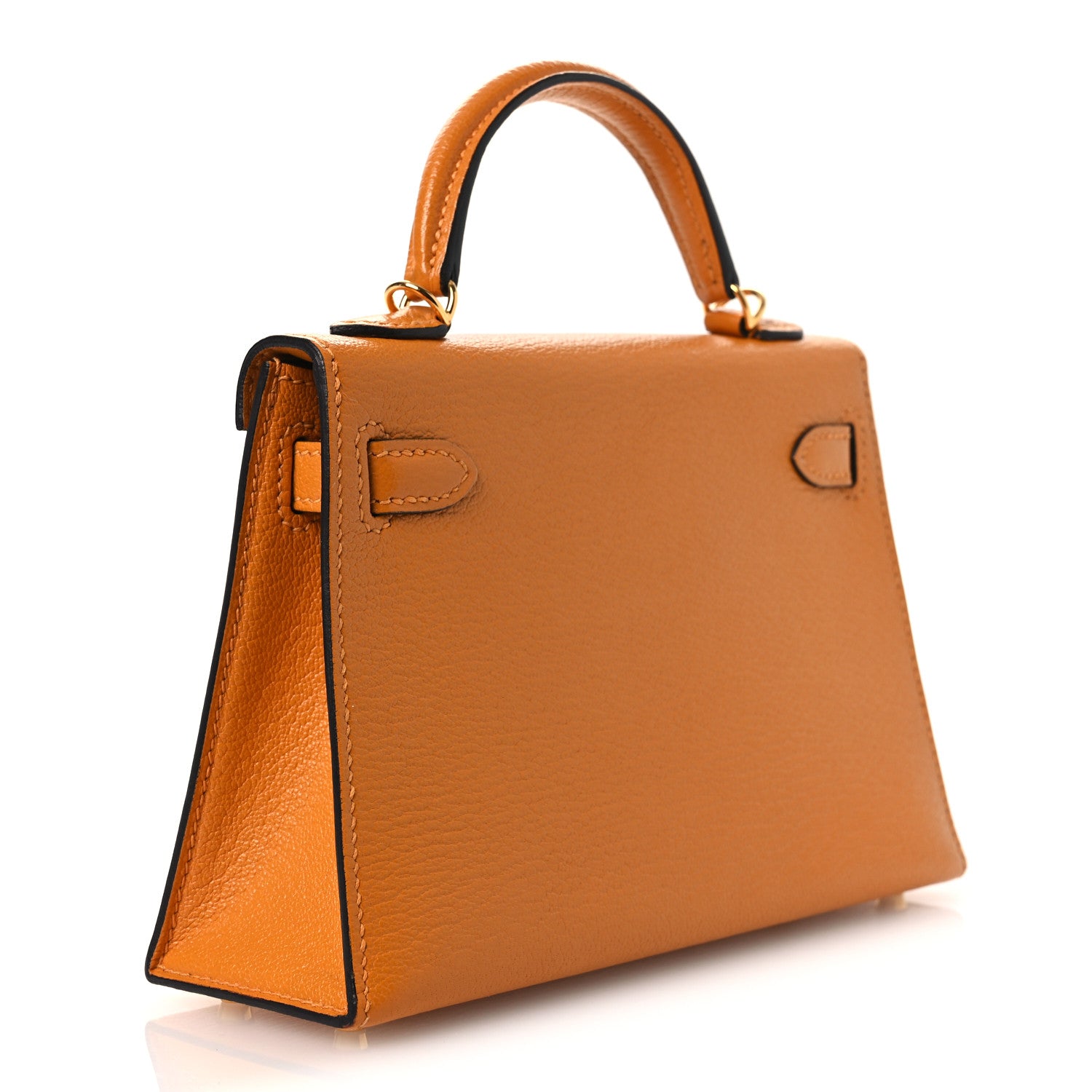 Hermes Chevre Mysore Mini Kelly Sellier 20 Jaune D'or 3 of 11