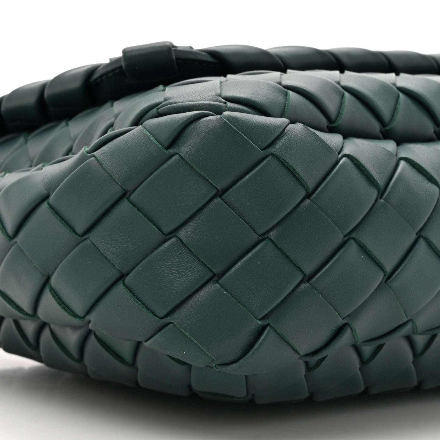 Nappa Intrecciato Small Cobble Messenger Bag Emerald Green