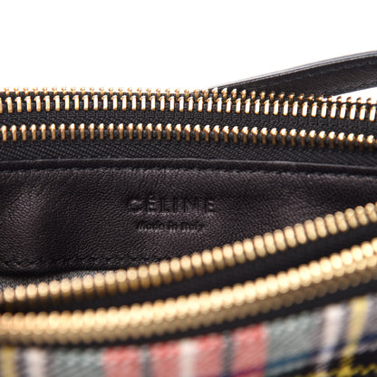 Celine Tartan Felt Plaid Small Trio Crossbody Bag Red Blue 8 of 11