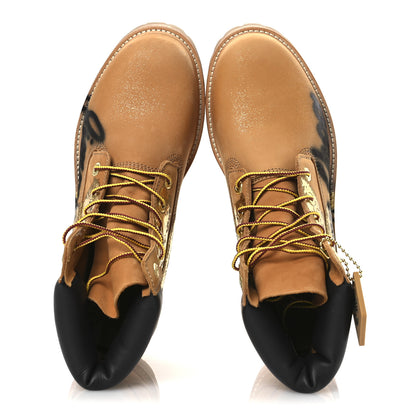 Jimmy Choo X TIMBERLAND Nubuck Graffiti Womens Ankle Boots 9.5 Wheat Gold 6 of 11