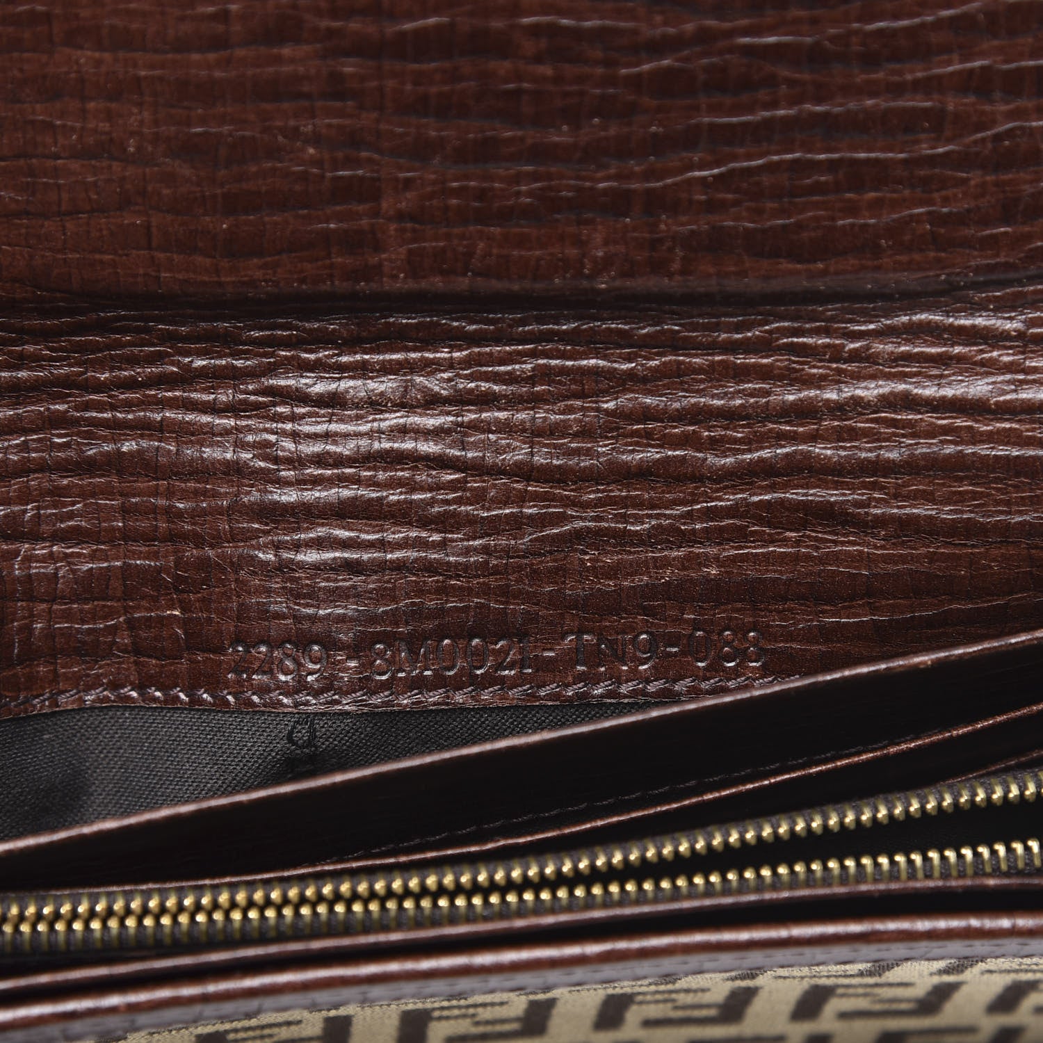 Fendi Zucchino Vitello Continental Wallet Mogano Panna Bruciato 5 of 10