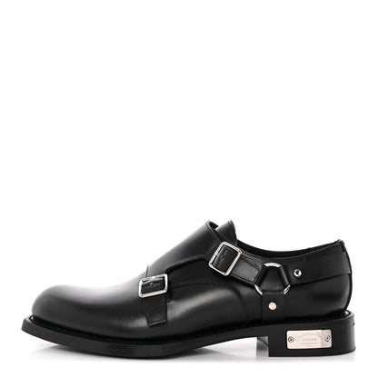 Christian Dior Polished Calfskin Mens Buckle Monk Shoe 44 Black 1 of 10