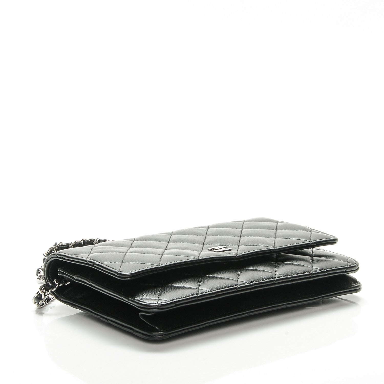 Chanel Lambskin Quilted Wallet On Chain WOC Black 4 of 8