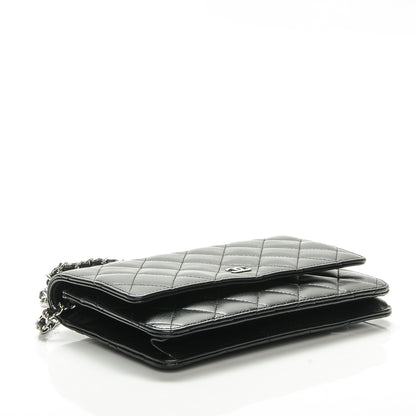 Chanel Lambskin Quilted Wallet On Chain WOC Black 4 of 8