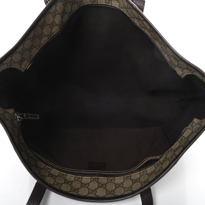 Gucci GG Supreme Monogram Large Zippered Shopping Tote Brown 5 of 15