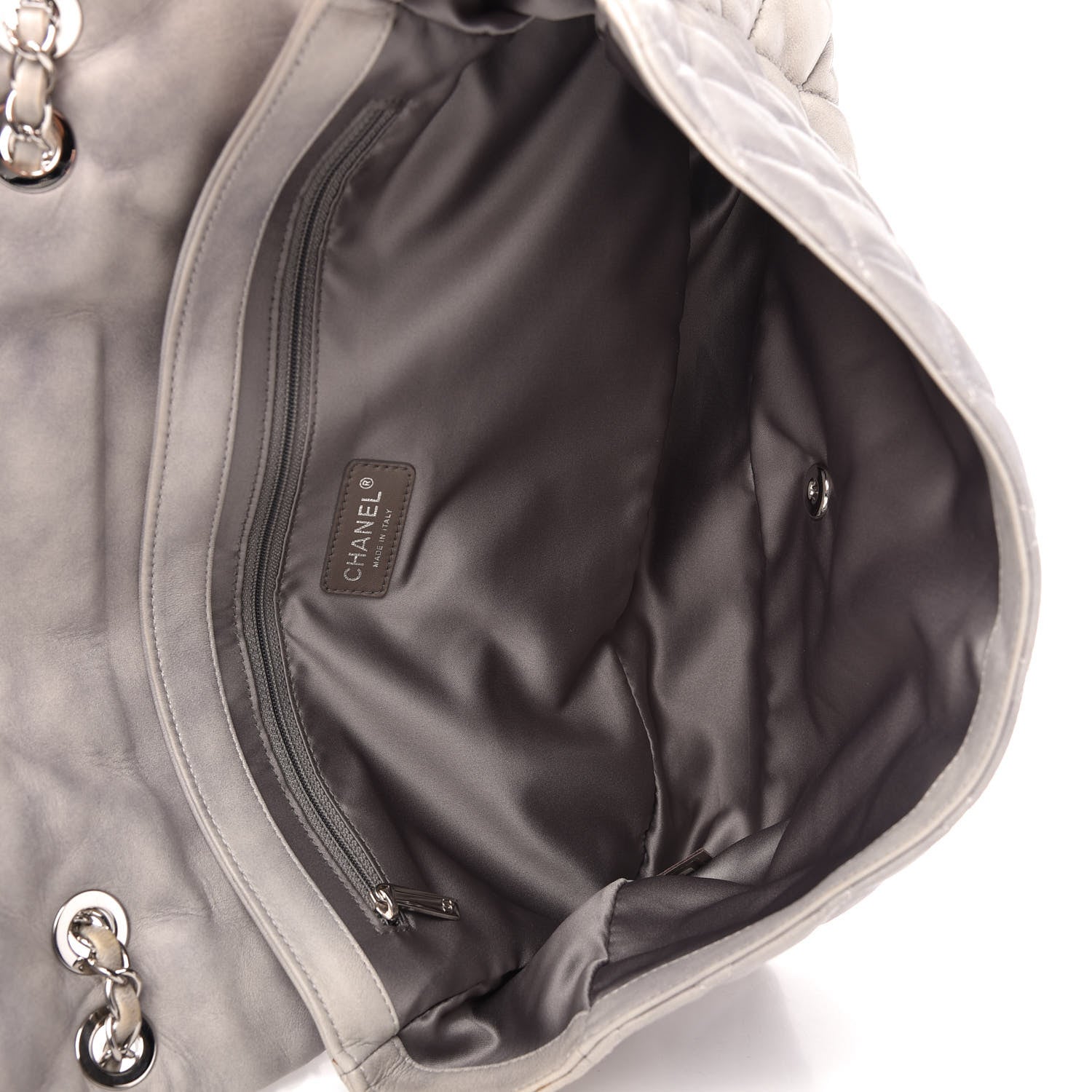 Chanel Lambskin Quilted Jumbo Coco Rain Flap Grey 5 of 12