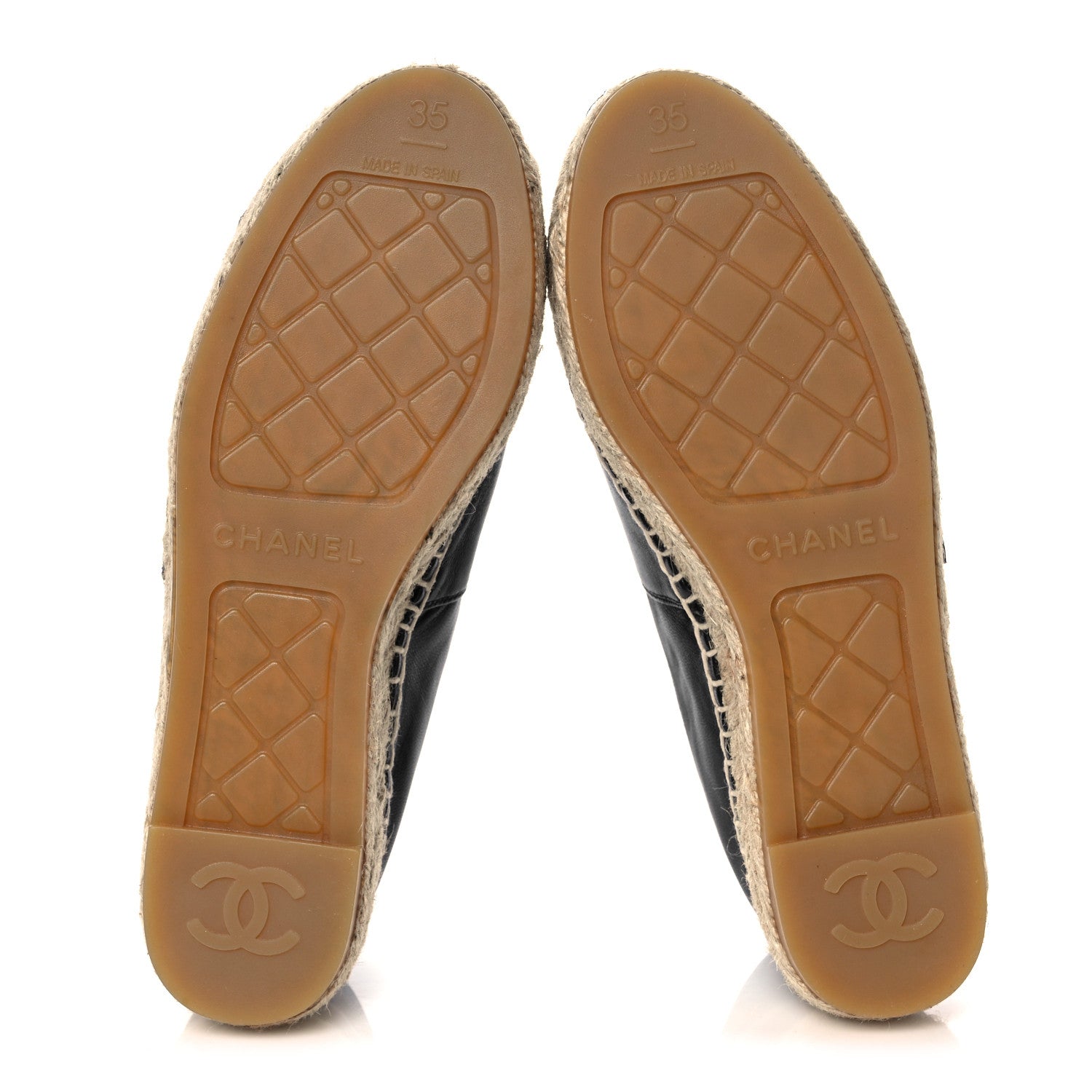 Chanel Lambskin CC Espadrilles 35 Black 5 of 9