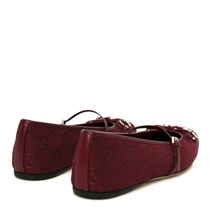 Gucci GG Monogram Horsebit Ballet Flats 37.5 Rosso Ancora 5 of 10
