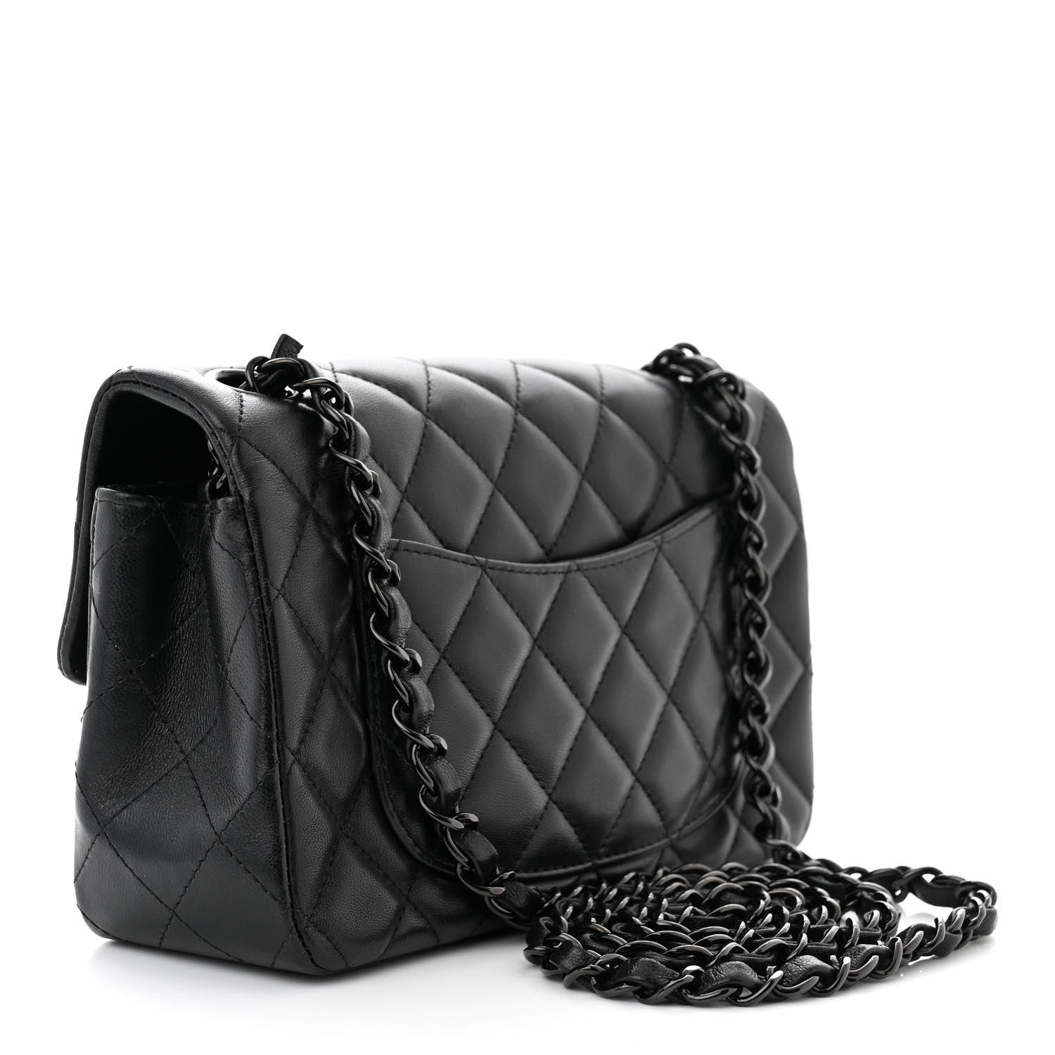 Chanel Lambskin Quilted Mini Rectangular Flap So Black 3 of 11