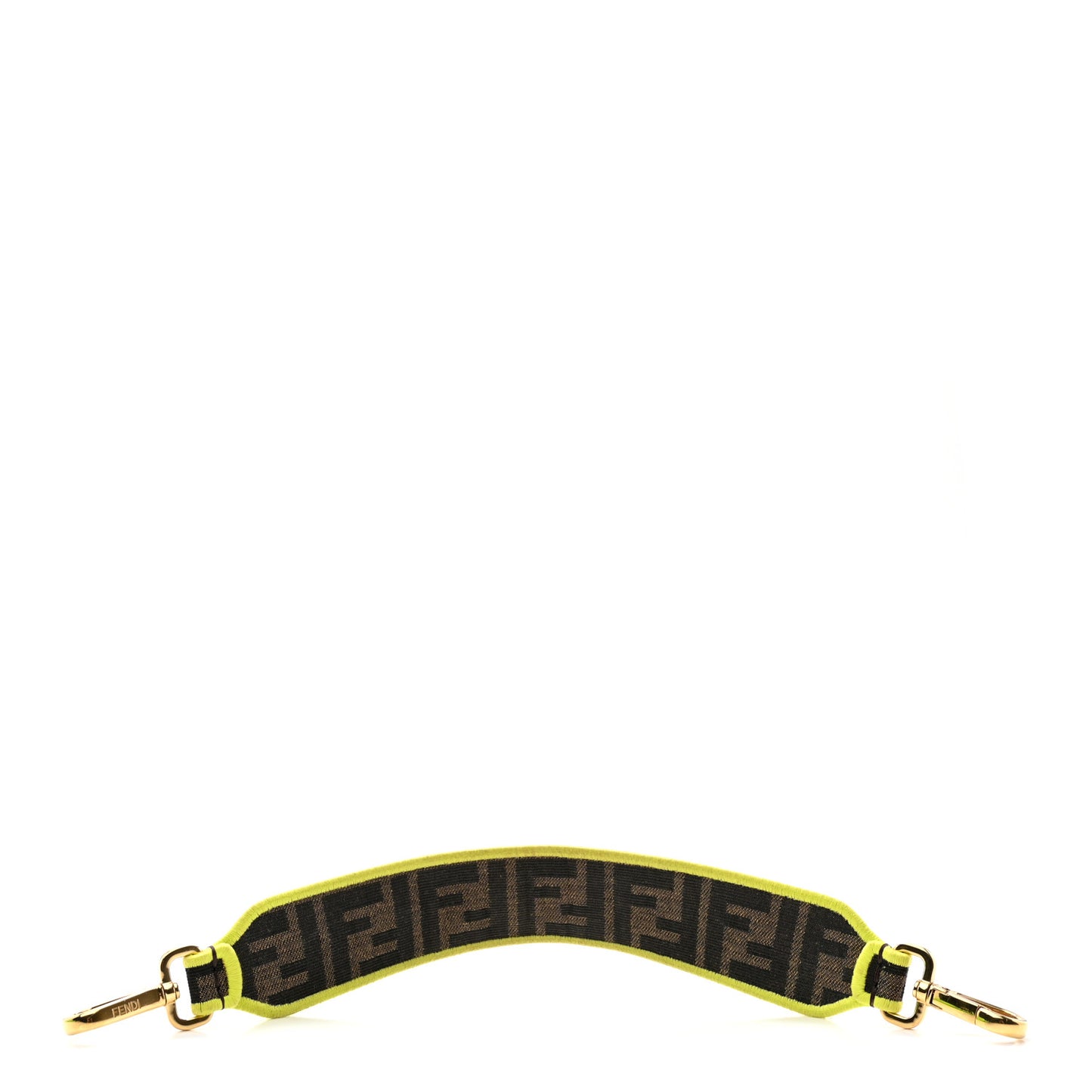 Fabric Jacquard FF 1974 Logo Threaded Edge Mini Strap You Tobacco Moro Giallo Fluo