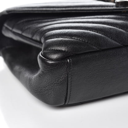 Saint Laurent Sheepskin Matelasse Chevron Monogram Medium College Bag Black 9 of 12